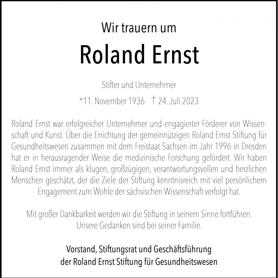 Traueranzeige Roland Ernst_
